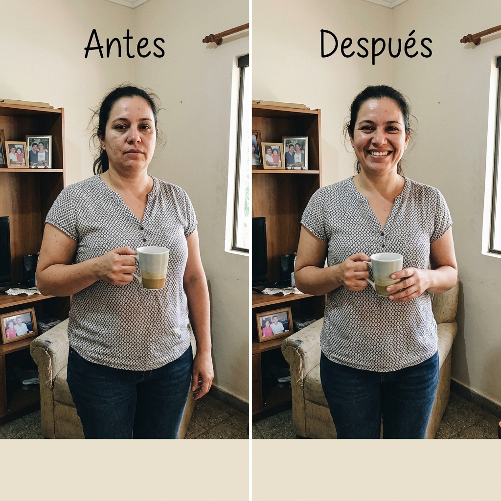 Antes y después de María P.