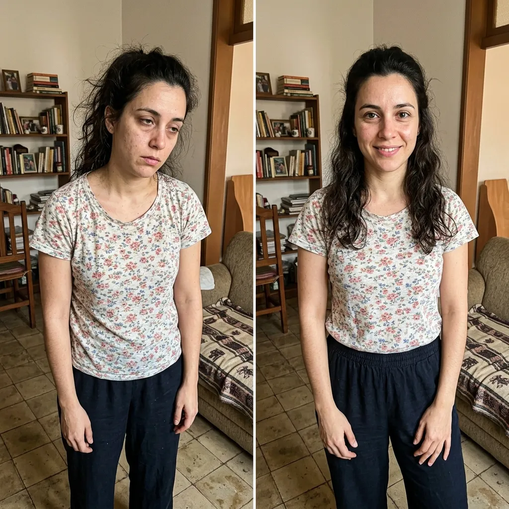 Antes y después de María F.